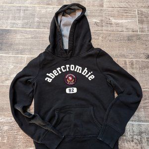 ABERCROMBIE KIDS - BLACK HOODED SWEATSHIRT - KIDS MEDIUM
